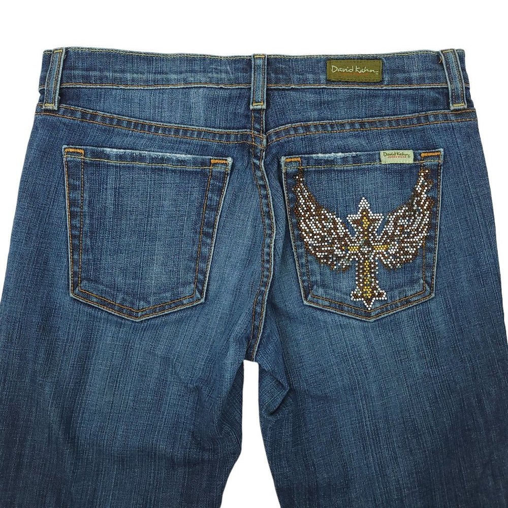 David Kahn Jeanswear Nikki Flare Boot Cut Jeans Womens Size 26 Low Rise Denim - Picture 12 of 13